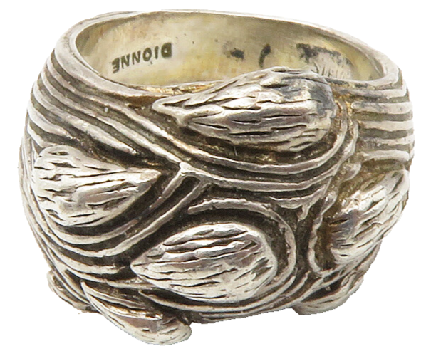 DIONNE 925 Sterling Silver  Vintage Sculpted Dome Band Ring Sz 5.5  RG14621