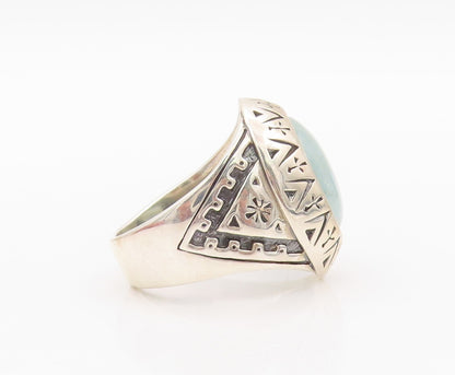 925 Sterling Silver Vintage Ring CAROLYN POLLACK Gemstone Etched  SZ 8.5 RG32070
