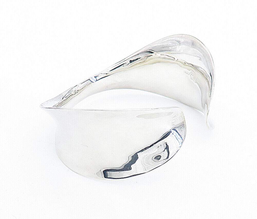 RLM STUDIO 925 Silver  Shiny Polished Concave Tapered Cuff Bracelet  BT2773