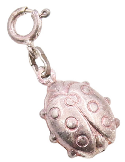 925 Sterling Silver Vintage Pendant Dark Tone Beetle Charm PT24727