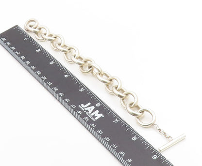 925 Sterling Silver Vintage Bracelet Geometric Interlocking Circle Link  BT12073