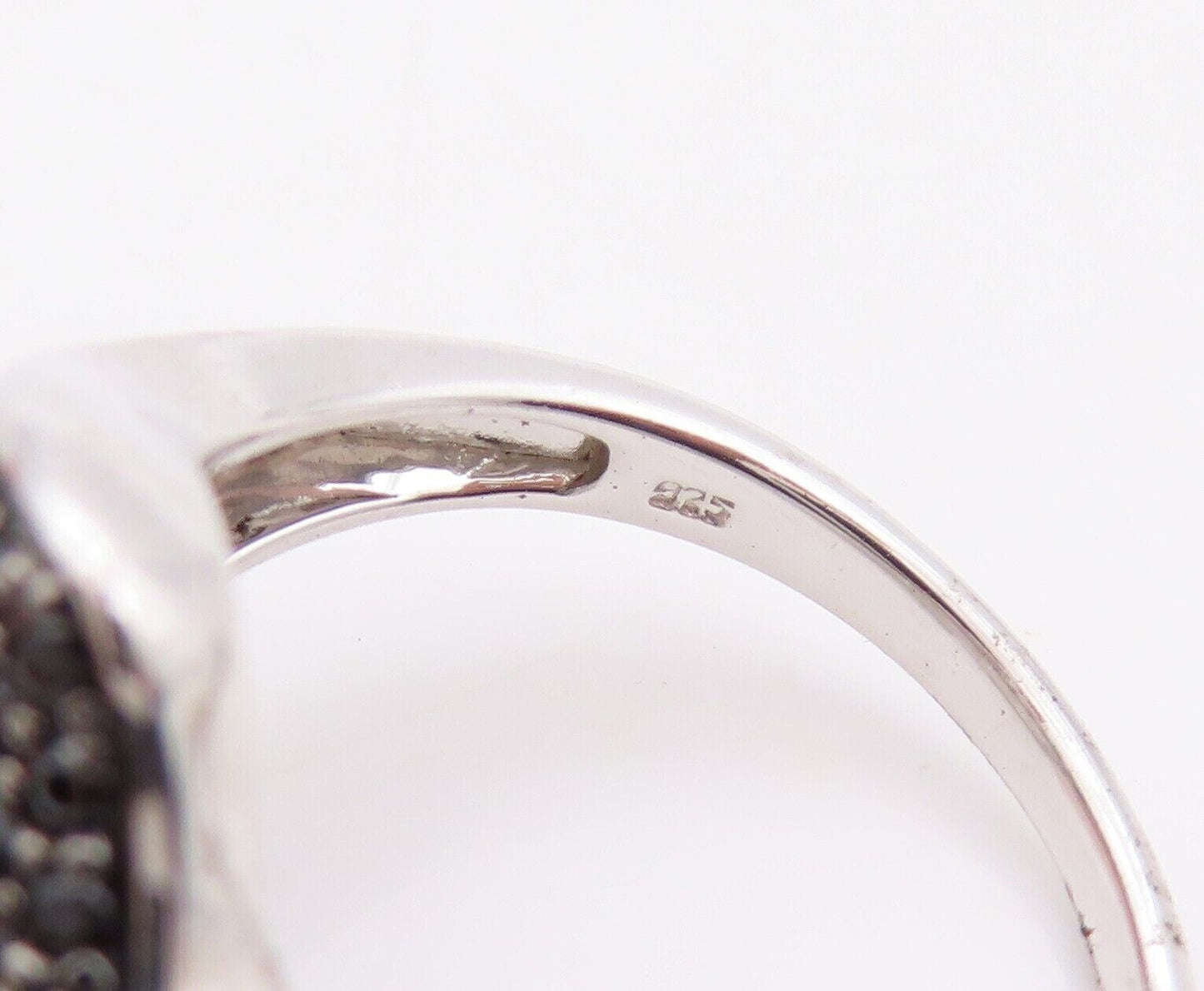 925 Sterling Silver Vintage Ring Designer White Sapphire & Spinel  Sz 7  RG30040