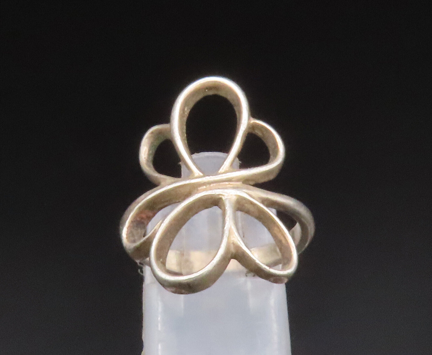 925 Sterling Silver  Vintage Open Twisted Butterfly Motif Ring Sz 6.5  RG25040