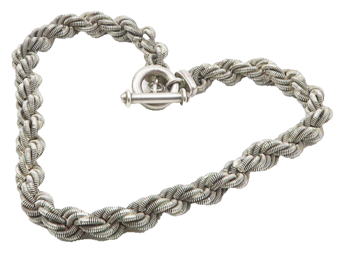 925 Sterling Silver  Vintage Heavy Rope Twist Shiny Chain Necklace  NE2942