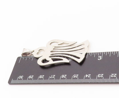 925 Sterling Silver Vintage Pendant Designer Cutout Angel With Wings  PT24130