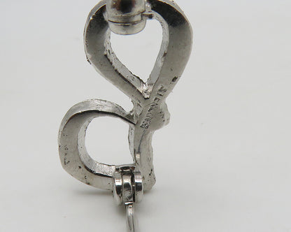 925 Sterling Silver  Vintage Lowercase G Initial Sparkling Brooch Pin  BP5368