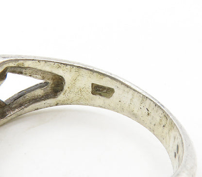 925 Sterling Silver  Vintage XOXO Hugs & Kisses Motif Band Ring Sz 7  RG15795