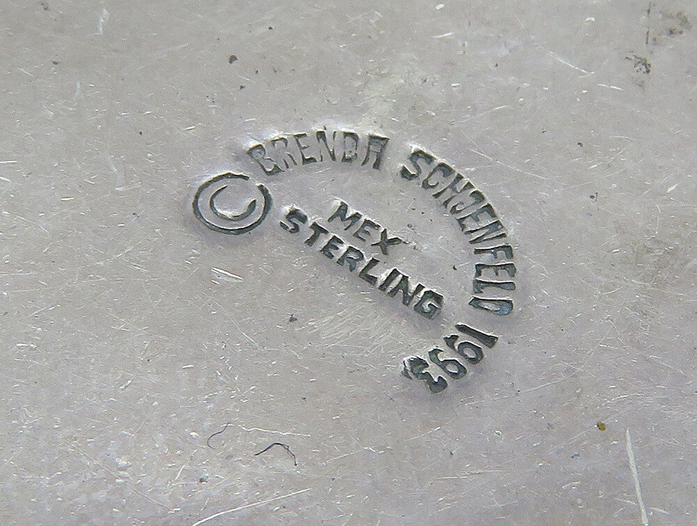 BRENDA SCHOENFELD 925 Silver  Vintage Love Heart Pretzel Twist Pendant PT19775