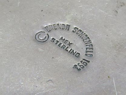 BRENDA SCHOENFELD 925 Silver  Vintage Love Heart Pretzel Twist Pendant PT19775