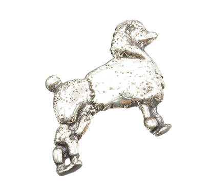 925 Sterling Silver  Vintage Shiny Poodle Dog Animal Motif Brooch Pin  BP4966