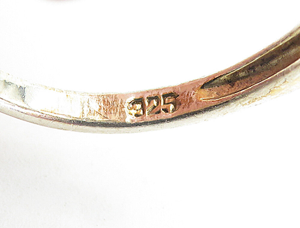 925 Sterling Silver  Vintage Shiny Love Heart Ribbon Band Ring Sz 7.5  RG5731