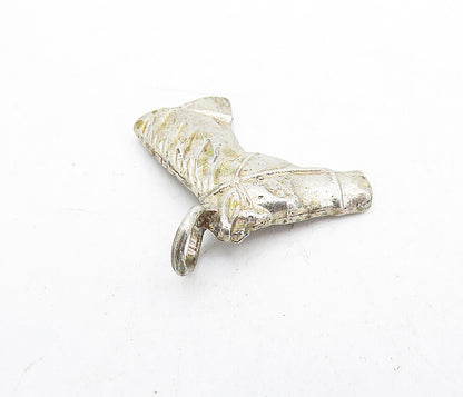 925 Sterling Silver  Vintage Shiny Petite Horse's Head Motif Pendant  PT3905