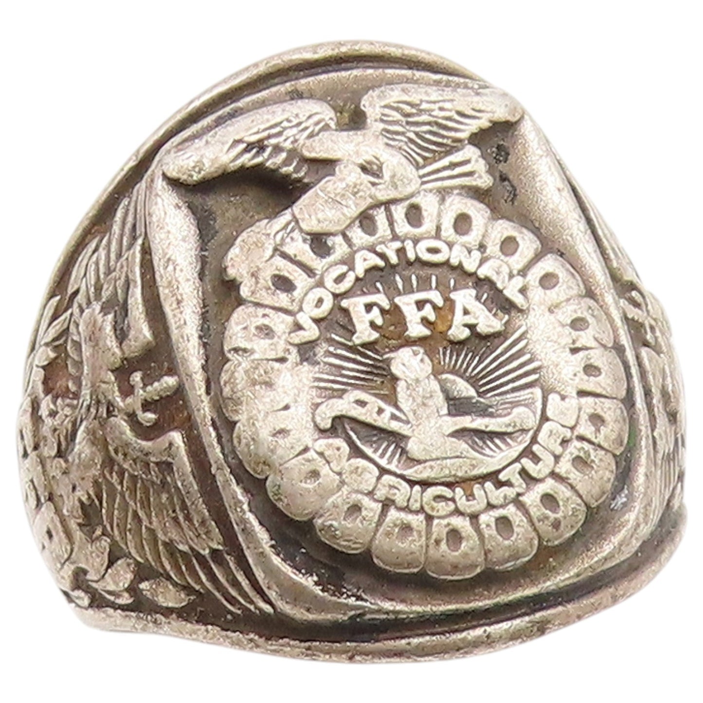 925 Sterling Silver Vintage Ring BALFOUR FFA Emblem Signet Band  Sz 8.5  RG36779