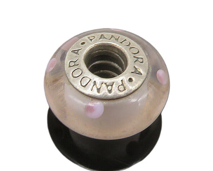 PANDORA 925 Silver  Vintage Love Heart Murano Glass Slide Pendant  PT19840