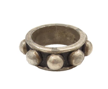 925 Sterling Silver  Vintage Bead Ball Eternity Band Ring Sz 6.5  RG26466