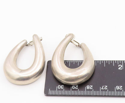 ALFRED KARRAM 925 Silver Vintage Shiny Non Pierce Hoop Earrings  EG10049