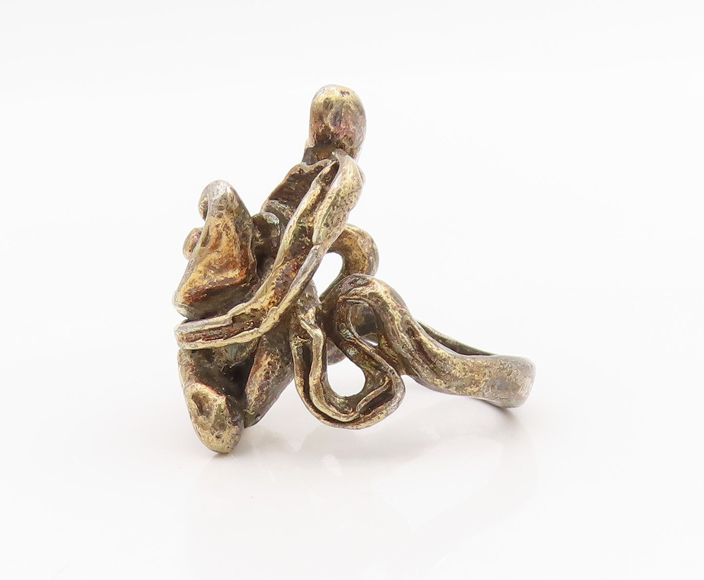 925 Sterling Silver Vintage Ring PANETTA Brutalist Tangled Band  Sz 6  RG34162