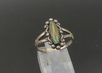 POST BELL 925 Sterling Silver  Vintage Turquoise Swirl Band Ring Sz 7  RG22157