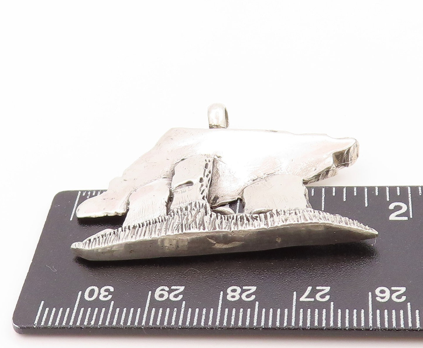 925 Sterling Silver Vintage Pendant Brutalist Cutout Mountain Scenery  PT24117
