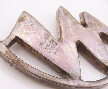 925 Sterling Silver Vintage Brooch CARSI MEXICO Hammered Cat Outline Pin BP11960