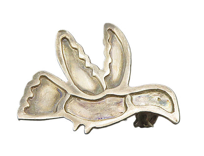 MEXICO 925 Sterling Silver  Vintage Flying Bird Motif Brooch Pin  BP6379