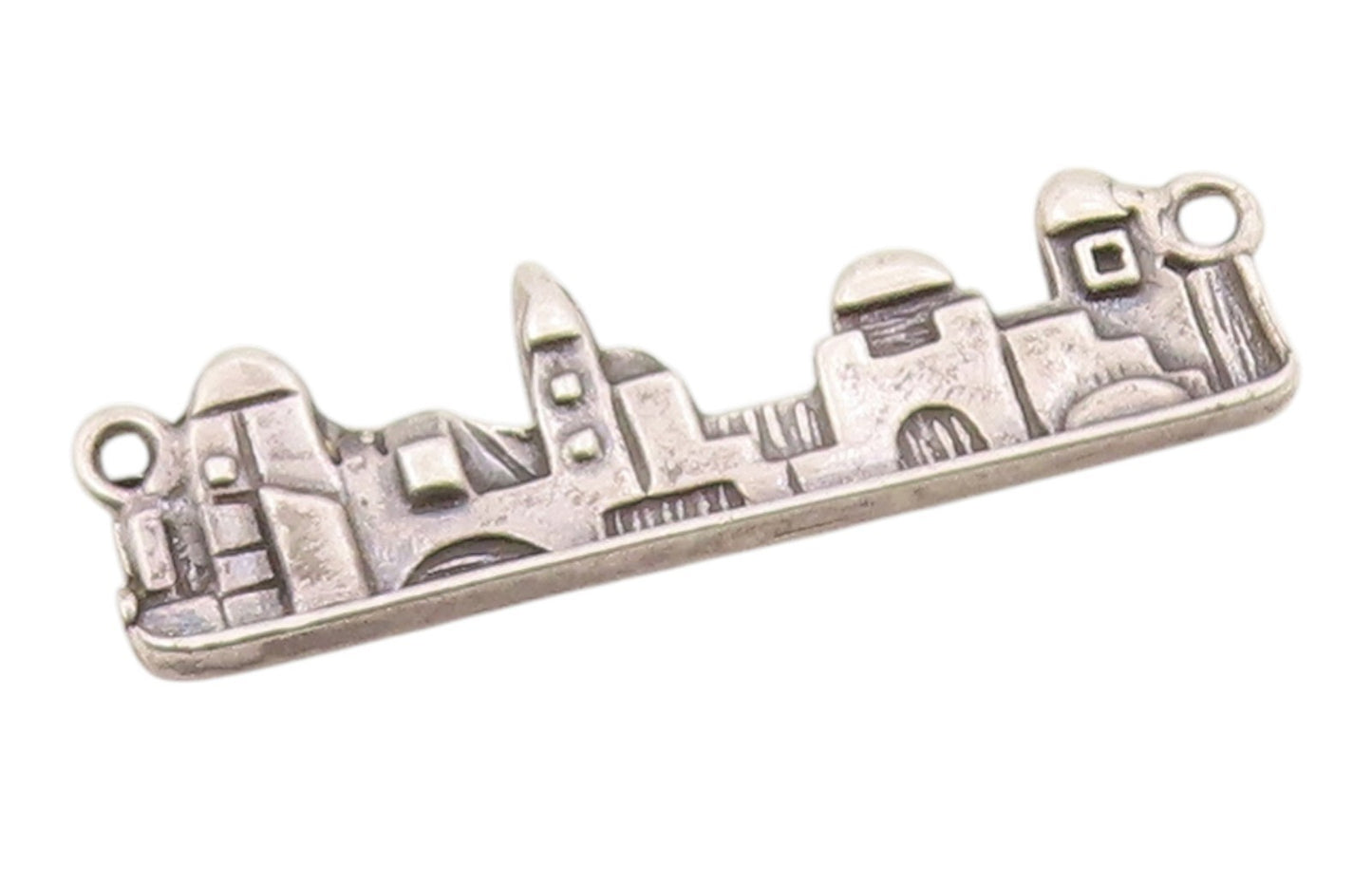 925 Sterling Silver Vintage Pendant Classic Jerusalem Skyline Charm  PT26310