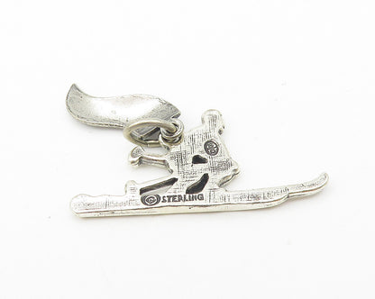 925 Sterling Silver  Vintage Skiing Person New York Sports Pendant  PT9083