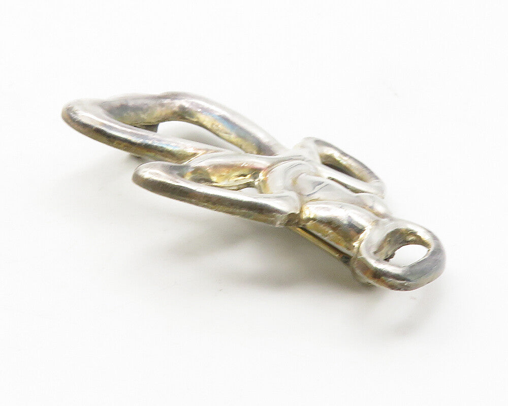 925 Sterling Silver  Vintage Shiny Angel Outline Smooth Brooch Pin  BP4328