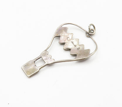 NAVAJO 925 Sterling Silver  Vintage Hot Air Balloon Dark Tone Pendant  PT11962