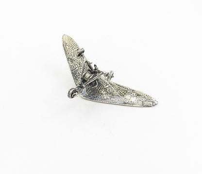 925 Sterling Silver  Vintage Dark Tone 3 Wheel Flying Trike Trinket  TR1452