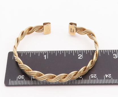 925 Sterling Silver Vintage Bracelet MMA Gold Plated Woven Design Cuff  BT10575