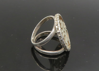 925 Sterling Silver  Vintage Shiny Diamond Cut Tree Band Ring Sz 7.5  RG23409
