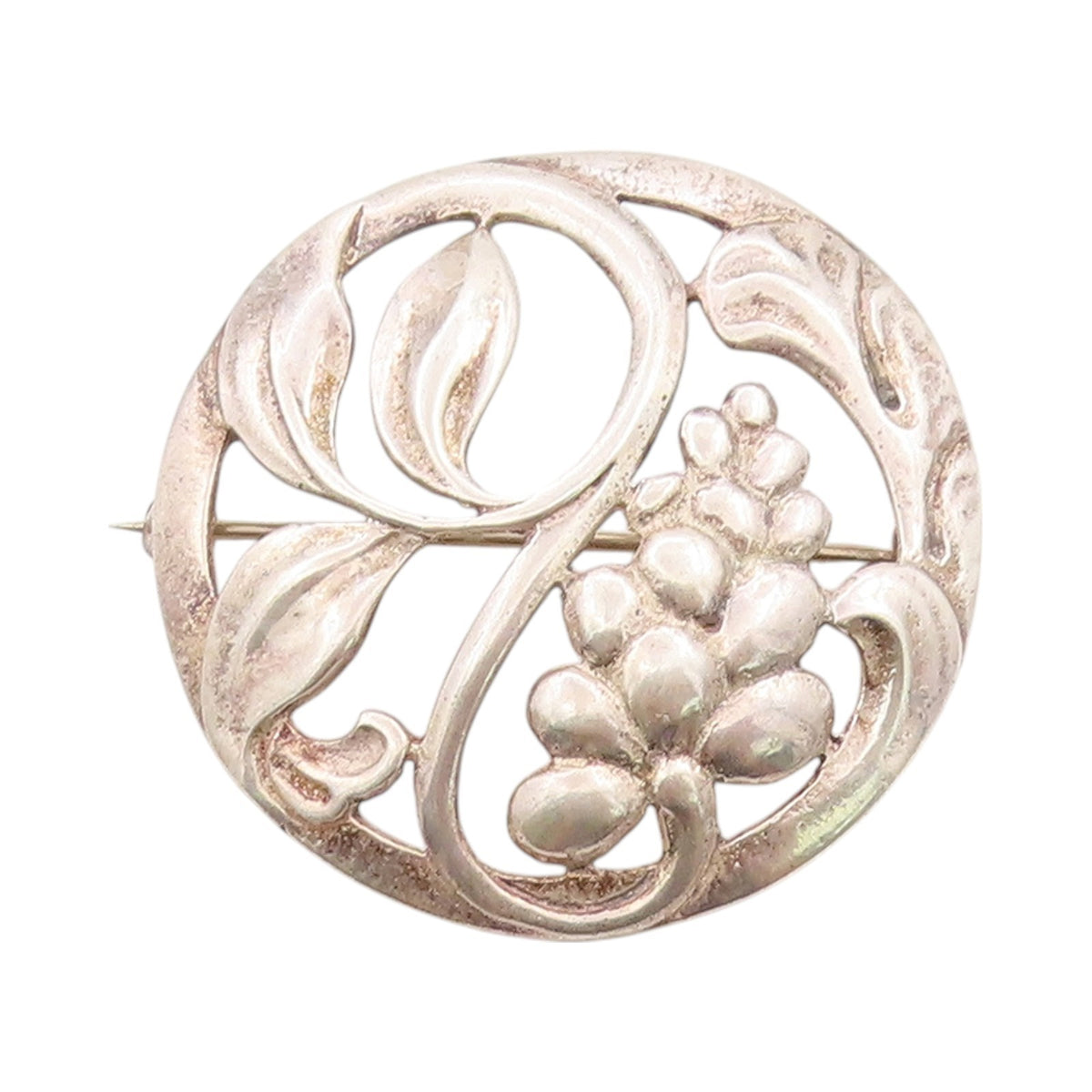 925 Sterling Silver Vintage Brooch BAURING Featuring a Grape & Leaves  BP11609