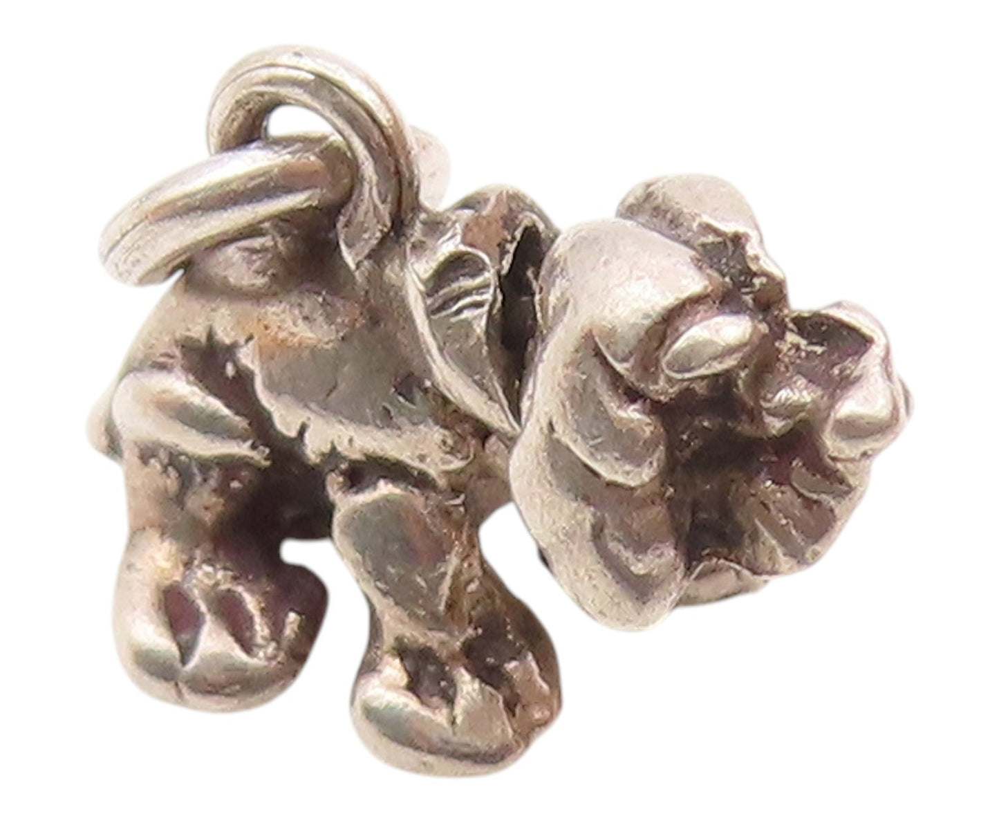 925 Sterling Silver  Vintage Petite Sitting Hound Dog Motif Pendant  PT19107
