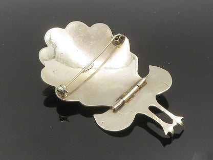 SIAM 925 Sterling Silver  Vintage Enamel Peacock Brooch Pin (MOVES)  BP9395
