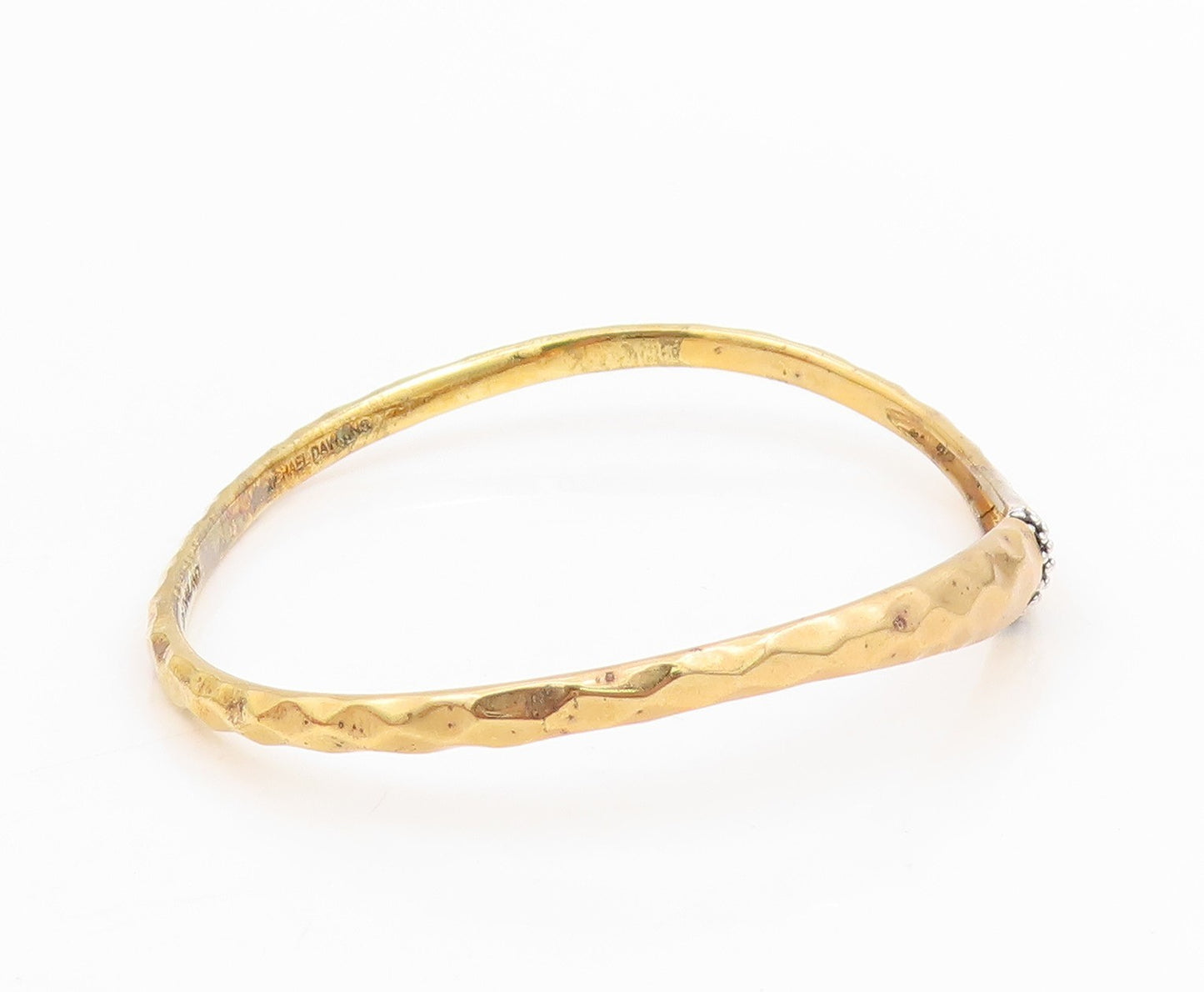 925 Sterling Silver Vintage Bracelet MICHAEL DAWKINS Gold Plated Bangle  BT11495