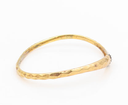 925 Sterling Silver Vintage Bracelet MICHAEL DAWKINS Gold Plated Bangle  BT11495