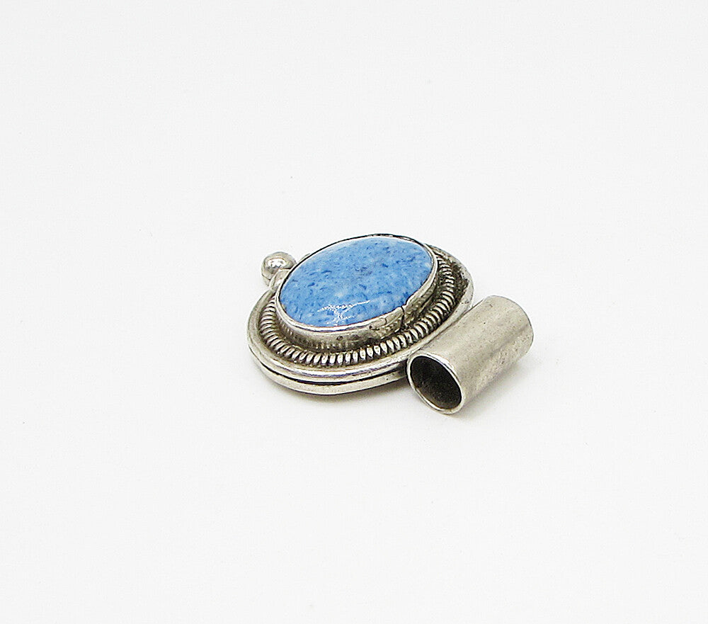 MEXICO 925 Sterling Silver  Vintage Bezel Set Kyanite Slider Pendant  PT2325