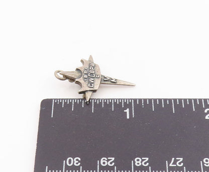 925 Sterling Silver Vintage Brooch Fraternal Crown North Star Cross Pin  BP12483
