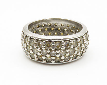 925 Sterling Silver  Vintage Cubic Zirconia Eternity Band Ring Sz 5  RG14245