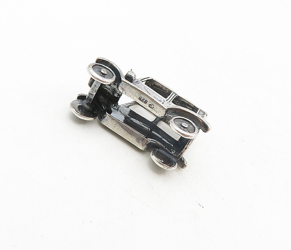 925 Sterling Silver  Vintage Dark Tone Petite Old Fashioned Car Trinket TR1504