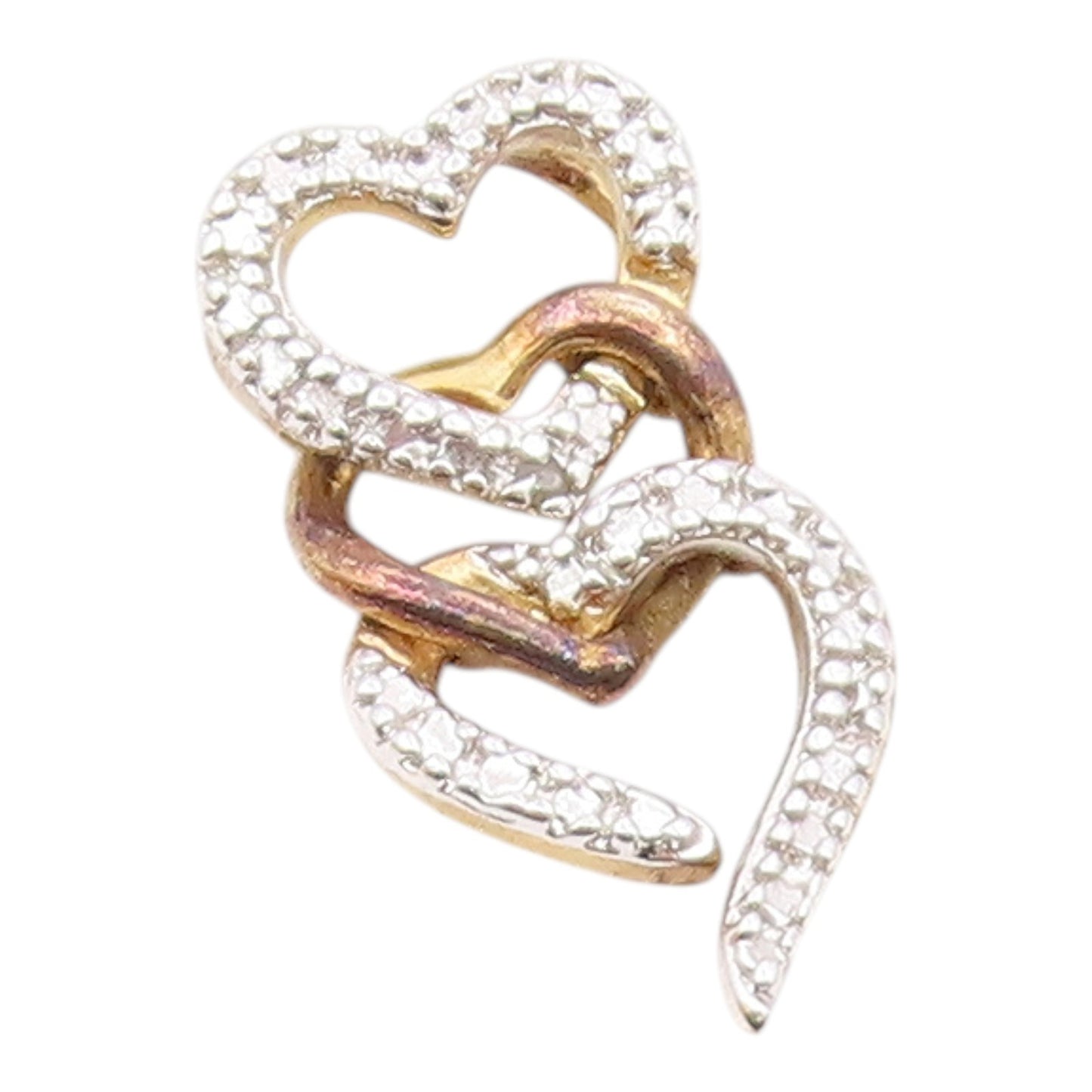 ROSS SIMON 925 Silver  Genuine Diamond Triple Love Hearts Pendant  PT9220