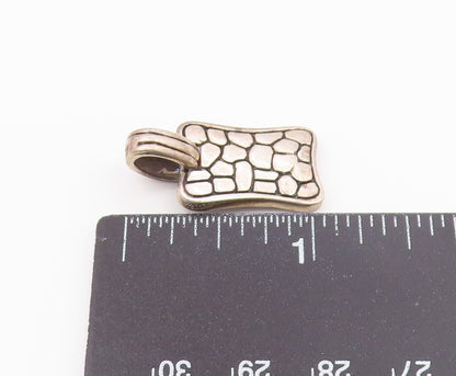 925 Sterling Silver  Vintage Shiny Cobble Stone Pattern Pendant  PT19806
