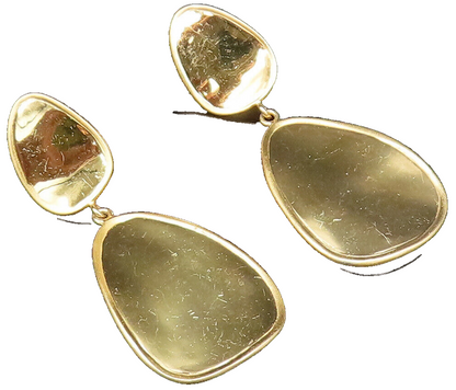 925 Sterling Silver  Vintage Shiny Gold Plated Dangle Earrings  EG11915