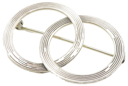 BEAU 925 Sterling Silver  Vintage Open Circles Interlocked Brooch Pin  BP5413