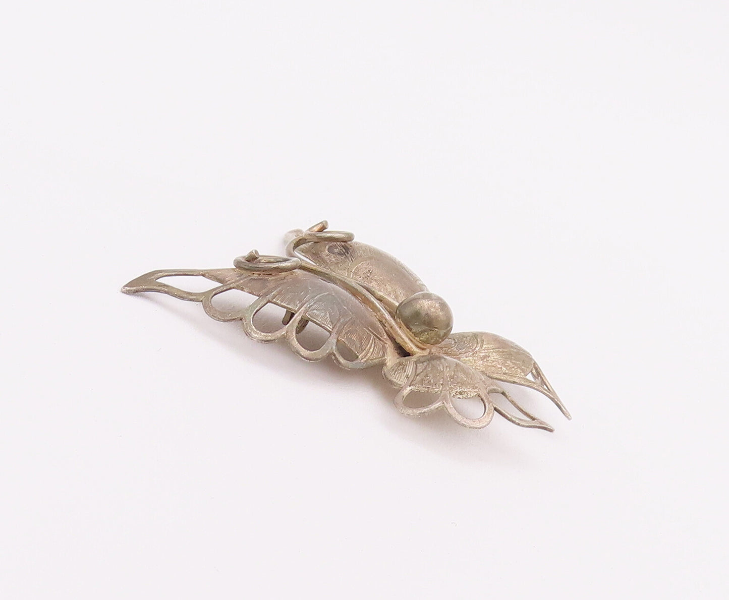 925 Sterling Silver Vintage Brooch Pin BEAU Swirly Cutout Butterfly  BP10749