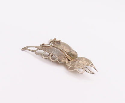925 Sterling Silver Vintage Brooch Pin BEAU Swirly Cutout Butterfly  BP10749