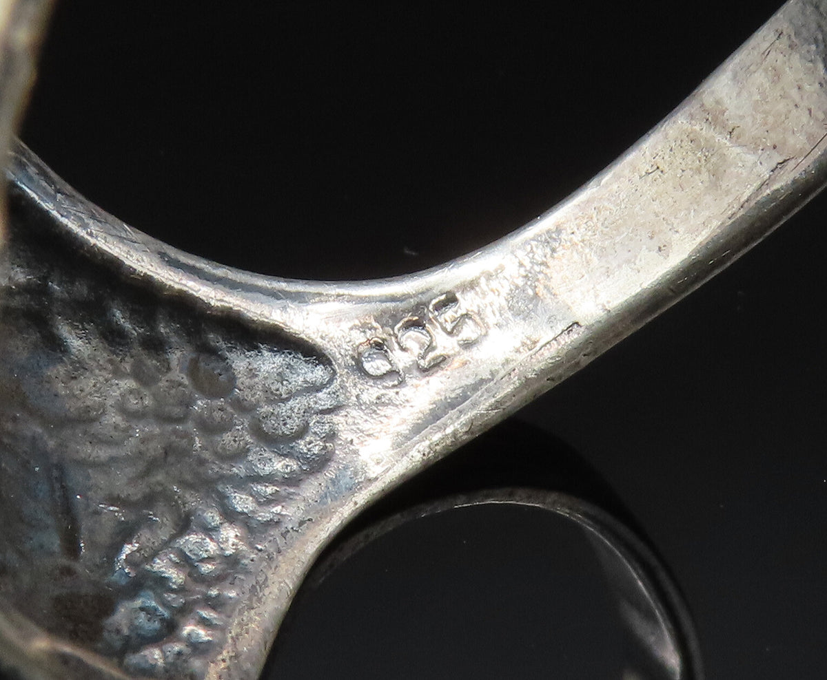 925 Sterling Silver  Vintage Masonic Pentagram Signet Ring Sz 13  RG24916