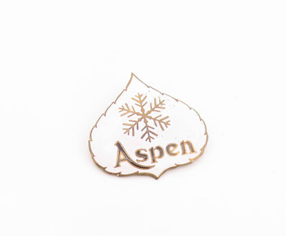925 Sterling Silver Vintage Brooch Pin Gold Plated Enamel Aspen Leaf  BP12409