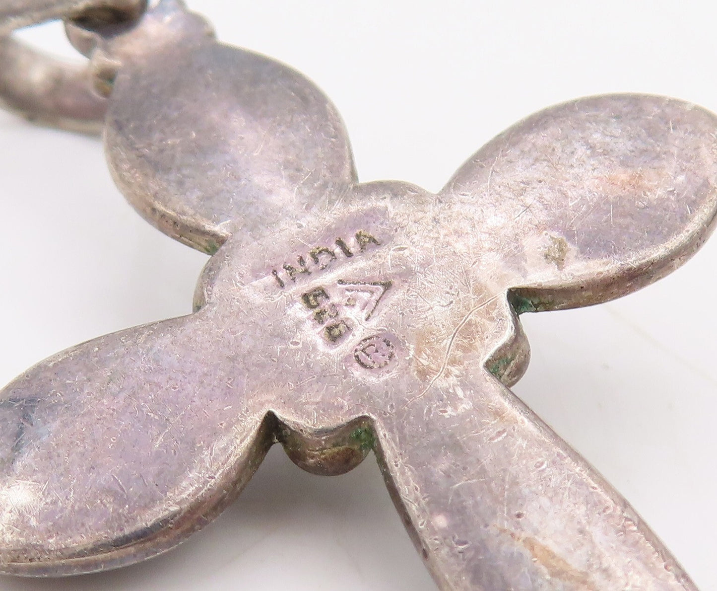 925 Sterling Silver Vintage Pendant SILPADA Dark Tone Pearl Beaded Cross PT23544